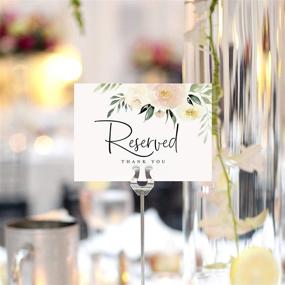 img 3 attached to Bliss Collections Reserved Signs - Pack of 10 Blush Floral Table Cards for Weddings, Receptions, Parties, Events & Celebrations - 4x6 Card Perfectly Complements Centerpieces, Themes & Decorations - Made in USA