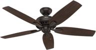🔦 hunter newsome 52" indoor ceiling fan with led lights and pull chain control in premier bronze логотип
