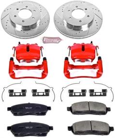 img 1 attached to Увеличьте мощность торможения с Power Stop (KC1943A) Комплект тормозов с прокладками 1-Click Performance Brake Kit with Calipers