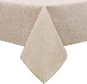 img 4 attached to Enhance Your Table Décor 🍽️ with the Hiasan Faux Linen Rectangle Tablecloth