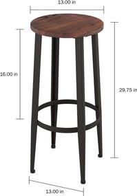 img 3 attached to 🪑 Set of 2 Backless Bar Height Stools with Metal Base and Wood Seat - Modern Farmhouse Accent Furniture for Kitchen or Dining Room by Lavish Home