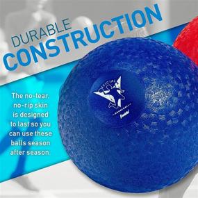 img 2 attached to 🏀 Franklin Sports Kids Dodgeballs - Set of 6 Inflatable Playground Balls (Size 7) for Kickball, Dodgeball, and More - Soft Cover - Includes Pump and Carry Bag