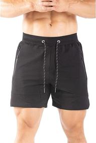 img 3 attached to 🏋️ Gerlobal Men's 5-Inch Gym Workout Shorts - Fitted Running Athletic Bodybuilding Shorts for Men with Convenient Zipper Pockets