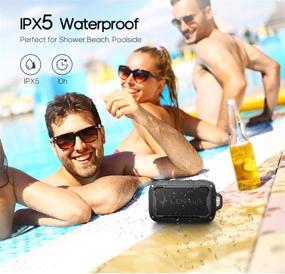 img 1 attached to 🔊 Водонепроницаемые Bluetooth колонки V5.0 - Портативная беспроводная колонка для активного отдыха - 10Вт, 10 часов воспроизведения - Совместима с ПК, планшетом, ноутбуком, устройствами Android/iPhone - Идеальна для походов, кемпинга, катания на велосипеде (ЧЕРНЫЕ)