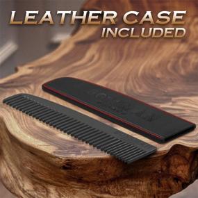 img 1 attached to Optimized Metal Hair and Beard Comb - Essential Accessories for Men's Mustache, Beard, and Hair Care with Leather Pocket Case (Black)