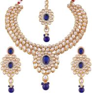 aheli bollywood necklace earrings studded logo