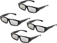 passive 3d glasses polarized lenses - 4 pairs for reald cinema projectors sony sharp samsung lg philips tvs | not for 3d active shutter tv models logo