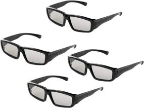 img 4 attached to Passive 3D Glasses Polarized Lenses - 4 Pairs for RealD Cinema Projectors Sony Sharp Samsung LG Philips TVs | Not for 3D Active Shutter TV Models