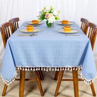 🌸 dust-proof embroidered square cotton linen tablecloth: chic and practical protection логотип