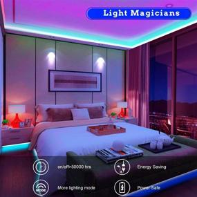 img 2 attached to Tenmiro 65.6ft RGB 5050 LED Light Strips - Ultra Long Color Changing LED Lights Kit with 44 Keys IR Remote for Bedroom, Kitchen, and Home Decoration