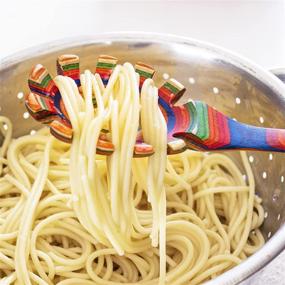 img 2 attached to 🍝 Baltique Marrakesh Collection 12.5-Inch Vibrant Wooden Spaghetti Server