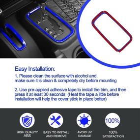 img 1 attached to 18 PCS Full Set Interior Decoration 🚙 Trim Kit for Jeep Wrangler JK JKU 2011-2018 (Blue)