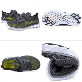 img 3 attached to GLOBTOUCH Athletic Quick Dry Walking DKSX M Deep Girls' Shoes: The Perfect Footwear for Active Girls!