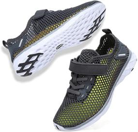 img 4 attached to GLOBTOUCH Athletic Quick Dry Walking DKSX M Deep Girls' Shoes: The Perfect Footwear for Active Girls!