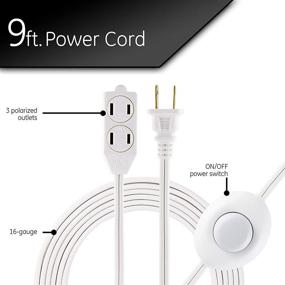 img 3 attached to 🔌 GE 42803 3 Outlet Extension Cord with On/Off Switch - Ideal for Lamps, Holiday & Christmas Lights - 9 ft - White
