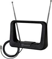 multi-directional rabbitears tv antenna by antop - enhanced digital hdtv antenna supporting 4k, 1080p hd vhf uhf for local channel reception on tabletop logo