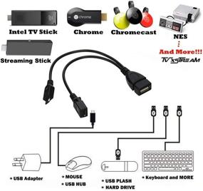 img 1 attached to 📺 TV xStream USB Port Adapter, Micro OTG Cable with Power - Compatible with FireSticks, Streaming Media Devices, Rii and Logitech Keyboards, Nintendo Switch, SNES, and NES Classic (1 Pack)