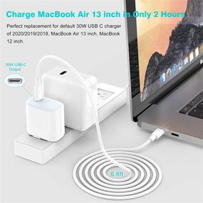 img 1 attached to ⚡️ 30W USB C Fast Charger for iPad Pro 12.9, 11 inch 2021/2020/2018, Mini 6, Air 4, Mac Book Air 13 inch, A1534, Thunderbolt 3 Power Adapter, LED, 6.6ft C to C Cord