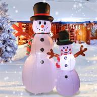 vcuteka 6 ft christmas inflatable snowman with gentleman hat - led-lit outdoor yard decorations for holiday xmas winter decor logo