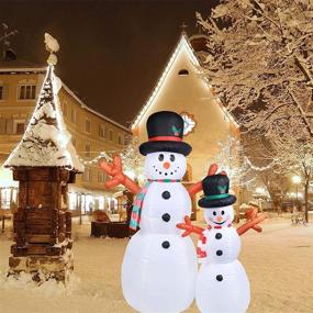 img 1 attached to VCUTEKA 6 FT Christmas Inflatable Snowman with Gentleman Hat - LED-Lit Outdoor Yard Decorations for Holiday Xmas Winter Decor