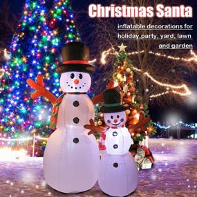 img 3 attached to VCUTEKA 6 FT Christmas Inflatable Snowman with Gentleman Hat - LED-Lit Outdoor Yard Decorations for Holiday Xmas Winter Decor