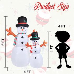 img 2 attached to VCUTEKA 6 FT Christmas Inflatable Snowman with Gentleman Hat - LED-Lit Outdoor Yard Decorations for Holiday Xmas Winter Decor