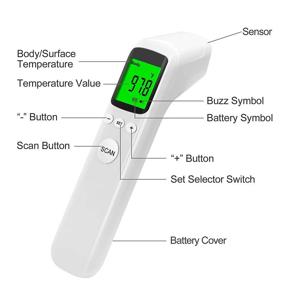 img 3 attached to White Digital Thermometer - Instant Accurate Reading, Fever Alarm, and Memory Function - 3 in 1 LCD Display for Adults, Kids, and Babies