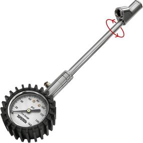 img 4 attached to TireTek Heavy Duty Steel Tire Pressure Gauge 0-160 PSI for Trucks, Semi Trucks, ATVs, RVs, and Dually Tires - Dual Head Tire Air Chuck Included