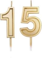 🎉 bailym 15th birthday candles: stunning gold number 15 cake topper for unforgettable party decorations! logo