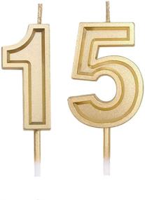 img 4 attached to 🎉 Bailym 15th Birthday Candles: Stunning Gold Number 15 Cake Topper for Unforgettable Party Decorations!