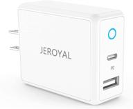 🔌 jeroyal 32w быстрая зарядка usb c с 20w для iphone 13 mini / 13 pro / 13 pro max, 12 11 se 2020 xs xr x 8 7 6 6s plus, ipad, airpods pro, usbc plug cube type c wall charger adapter brick логотип