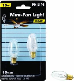 img 2 attached to 💡 2-Pack Philips 133876 Clear 15-Watt C7 1/2 Ceiling Fan Light Bulb with Candle Base