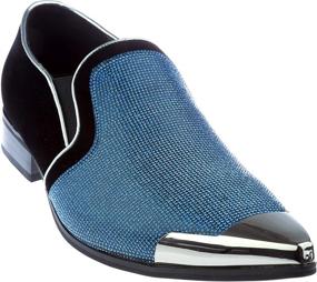 img 4 attached to 👞 Men's Royal Blue Dress Shoes - Cristiano Fashion Loafer with Sparkling Glitter