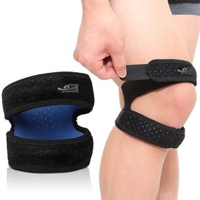 img 4 attached to HiRui Dual Patella Knee Straps: Stabilize, Relieve Pain & Protect for Running, Tennis, Arthritis, Tendonitis