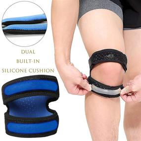 img 3 attached to HiRui Dual Patella Knee Straps: Stabilize, Relieve Pain & Protect for Running, Tennis, Arthritis, Tendonitis