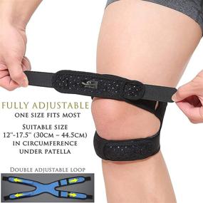 img 2 attached to HiRui Dual Patella Knee Straps: Stabilize, Relieve Pain & Protect for Running, Tennis, Arthritis, Tendonitis