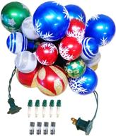 🎄 shatterproof christmas ball lights - 2-in-1 design with 28ft plug-in christmas tree lights and multi-color 25 bulbs for tree decoration and gifts logo