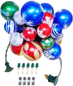 img 4 attached to 🎄 Shatterproof Christmas Ball Lights - 2-in-1 Design with 28FT Plug-in Christmas Tree Lights and Multi-Color 25 Bulbs for Tree Decoration and Gifts