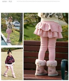 img 3 attached to 🏼 Stretchy Leggings with Ruffle Detail - Stylish Clothing for Plustrong Toddler Girls