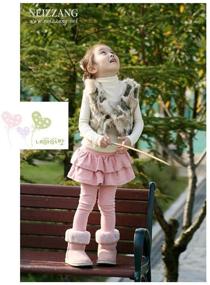 img 2 attached to 🏼 Stretchy Leggings with Ruffle Detail - Stylish Clothing for Plustrong Toddler Girls