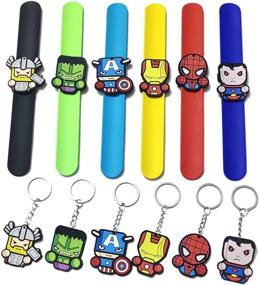 img 4 attached to Superhero Silicone Bracelets Keychains Boys Carnival