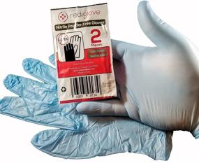 img 3 attached to 💯 100 Pairs Blue Nitrile Powder-Free Disposable Emergency Gloves – First Aid / CPR / Bloodborne Pathogen Kit Gloves (100 Bags)