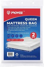 img 4 attached to 🛏️ 2-Pack Queen Size PROWEE Clear Mattress Bag for Moving, Storage & Disposal - Plastic Cover