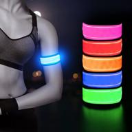 ezer light up led armbands for running - stay visible and safe with 2 pack reflective gear flashing led sports wristbands logo