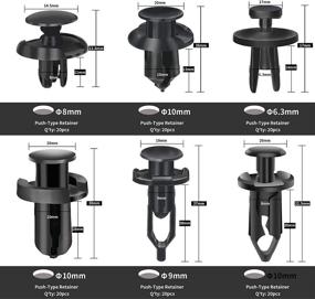 img 2 attached to 🔧 Набор из 120 нейлоновых стопоров KCRTEK: 6,3 мм, 8 мм, 9 мм, 10 мм + инструмент для удаления стопоров