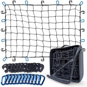 img 4 attached to 🧳 Grit Performance Cargo Net for SUV: 3x4ft Heavy-Duty Bungee Netting with Hooks, Clips, and Storage Bag - Securely Holds Small & Large Loads