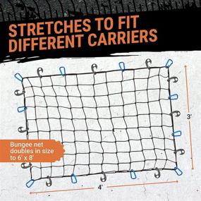 img 1 attached to 🧳 Grit Performance Cargo Net for SUV: 3x4ft Heavy-Duty Bungee Netting with Hooks, Clips, and Storage Bag - Securely Holds Small & Large Loads