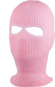 img 1 attached to FANELIK 3-Hole Knitted Full Face Cover Ski Mask - Winter Balaclava for Outdoor Sports, Warm Knit Full Face Mask