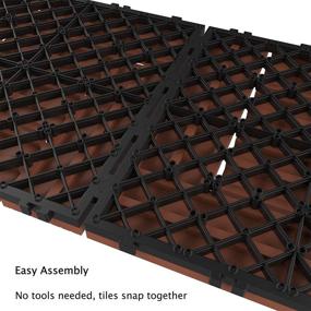 img 1 attached to 🏞️ Enhance Your Outdoor Space with Pure Garden 50-LG1190 Terra Cotta Patio and Deck Tiles - Weather Resistant, Slip Resistant, Interlocking Criss-Cross Pattern Flooring (6 Pcs)