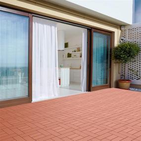 img 2 attached to 🏞️ Enhance Your Outdoor Space with Pure Garden 50-LG1190 Terra Cotta Patio and Deck Tiles - Weather Resistant, Slip Resistant, Interlocking Criss-Cross Pattern Flooring (6 Pcs)